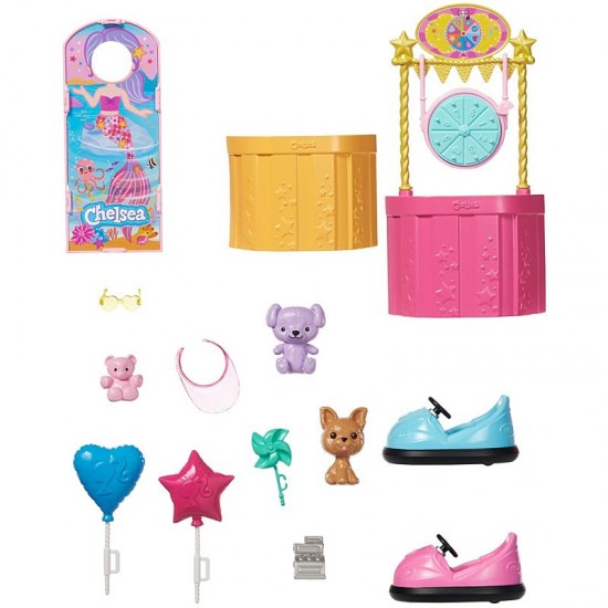 Barbie® Club Chelsea™ Doll and Carnival Playset, 6-inch Blonde Wearing Fashion and Accessories, with Ferris Wheel, Bumper Cars, Puppy and More ● Sales